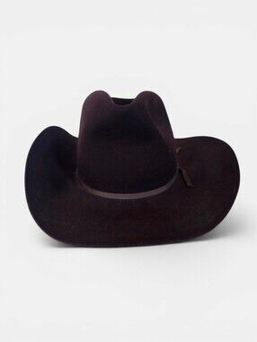 Vintage American Hat Company Maxi-Felt Dark Brown Pure Wool Cowboy Hat 7-1/4